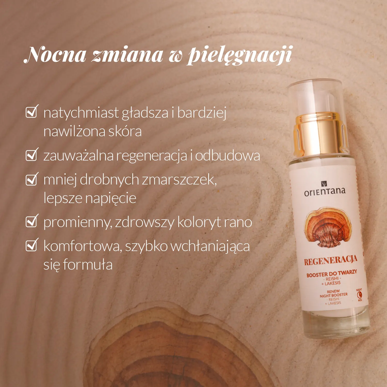boster regenerujący reishi w szklanej buteleczce z pompką