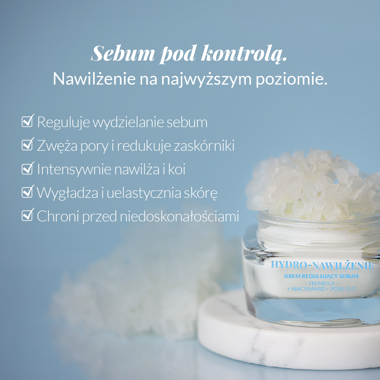 Krem Hydro-Nawilżenie Orientana regulujący sebum – intensywne nawilżenie, zwężenie porów i ukojenie skóry mieszanej oraz tłustej.