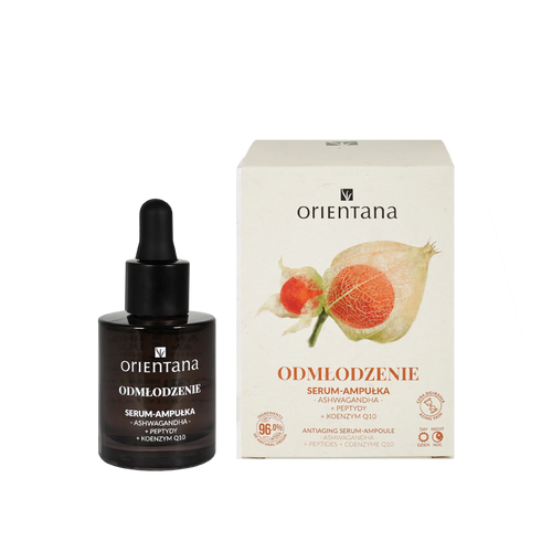 serum ampułka z ashwagandhą, peptydami i koenzymem q10