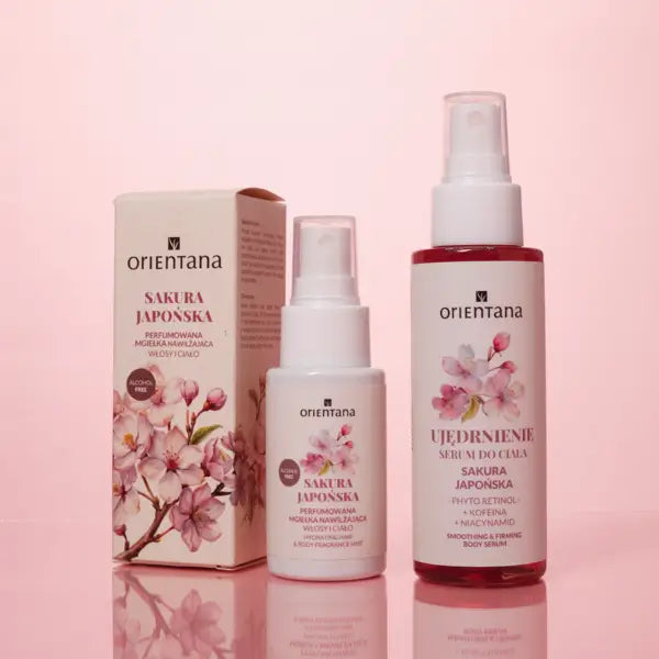 mgiełka do włosów i ciała oraz serum sakura