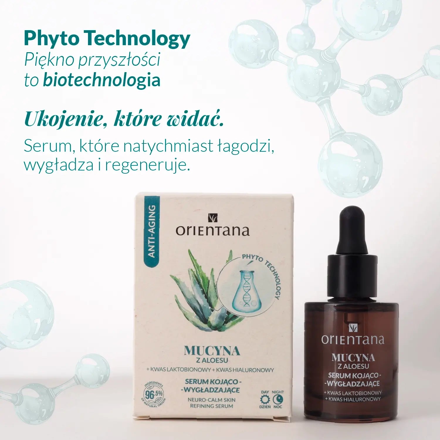 Serum Mucyna z Aloesu Orientana łagodzące podrażnienia i wspierające regenerację skóry – serum wygładzające z kwasem laktobionowym i kwasem hialuronowym.