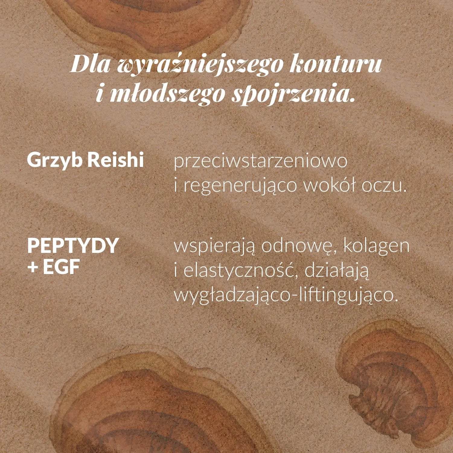 składniki serum pod oczy i na powieki - reishi i peptydy EGF